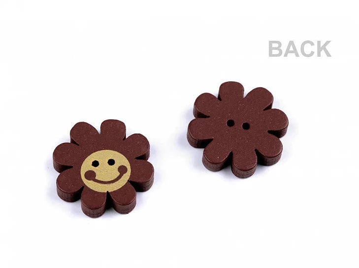 Blumen - Knöpfe aus Holz