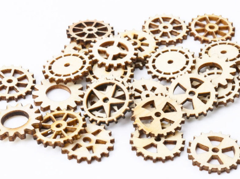 Zahnräder aus Holz (10 Stk.)