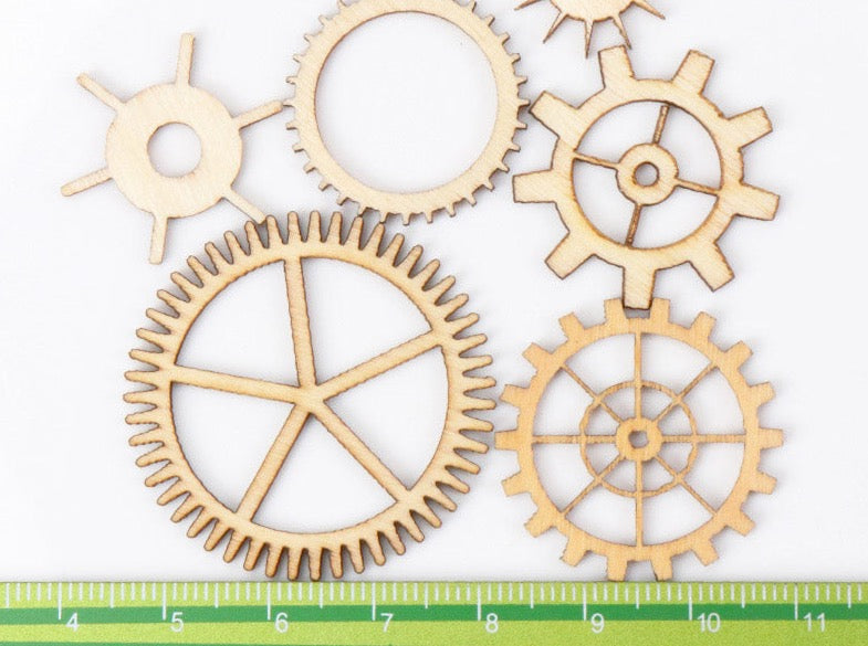 Zahnräder aus Holz (12 Stk.)