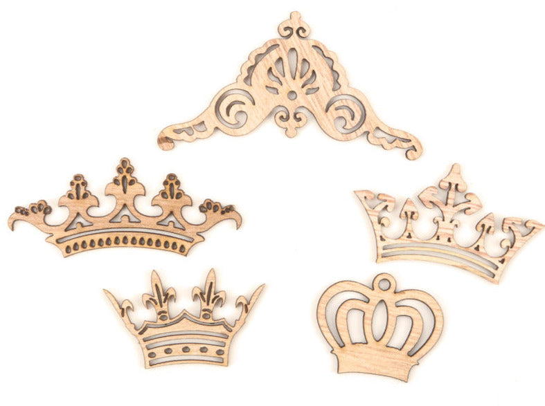 Kronen aus Holz (5 Stk.)