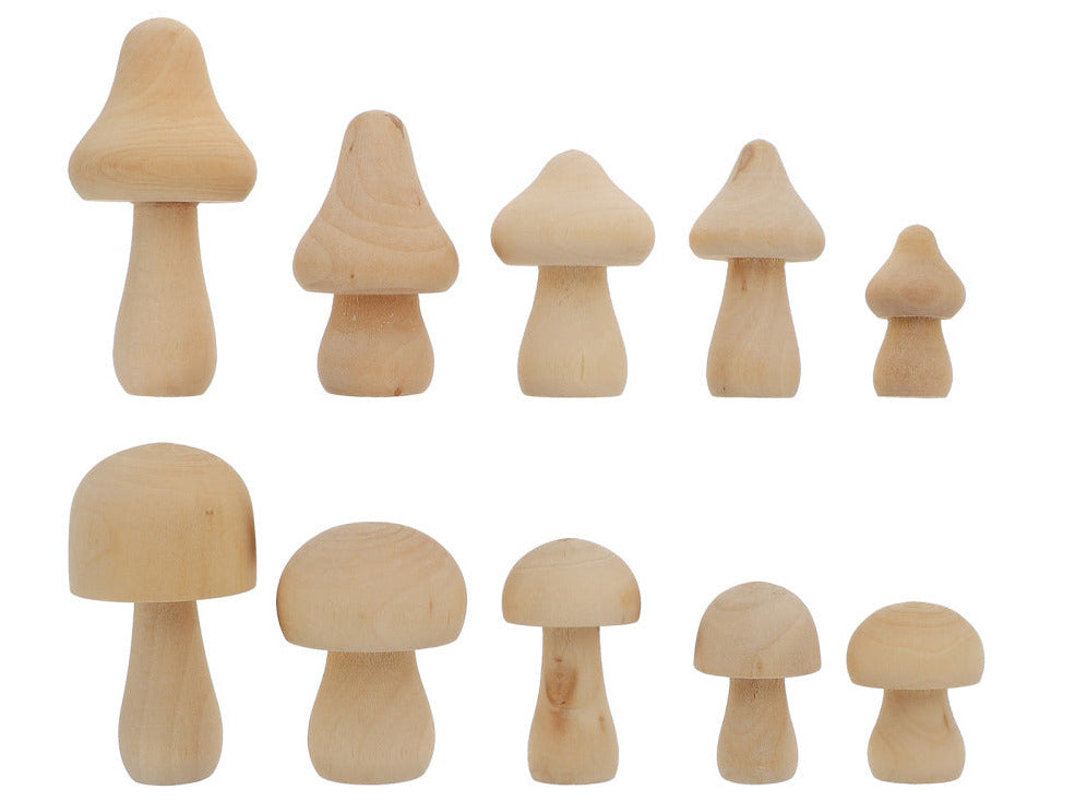 Pilze aus Holz (5 Stk.)